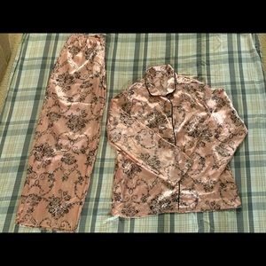 2 piece satin pajama set